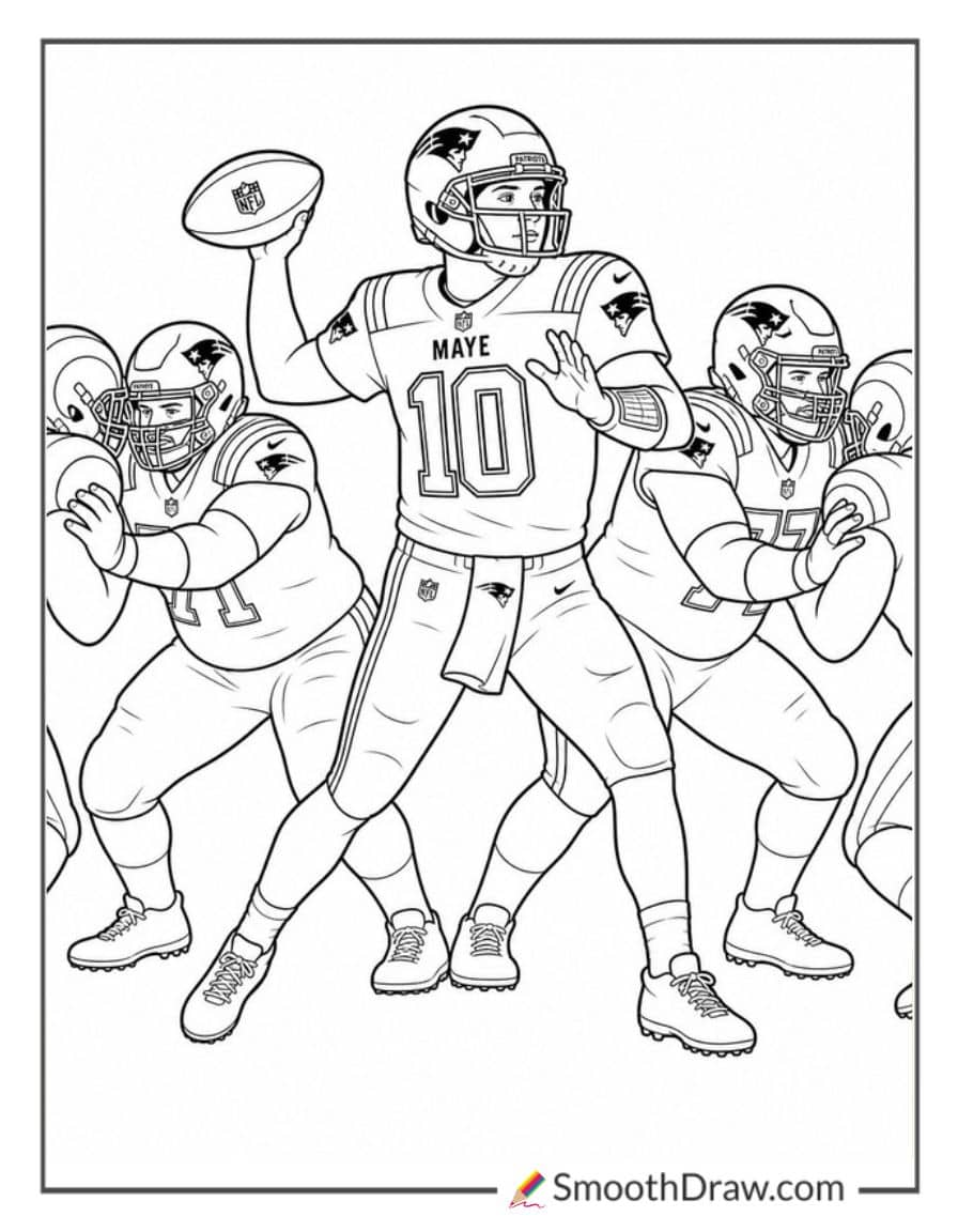 Drake Maye Throwing Pass