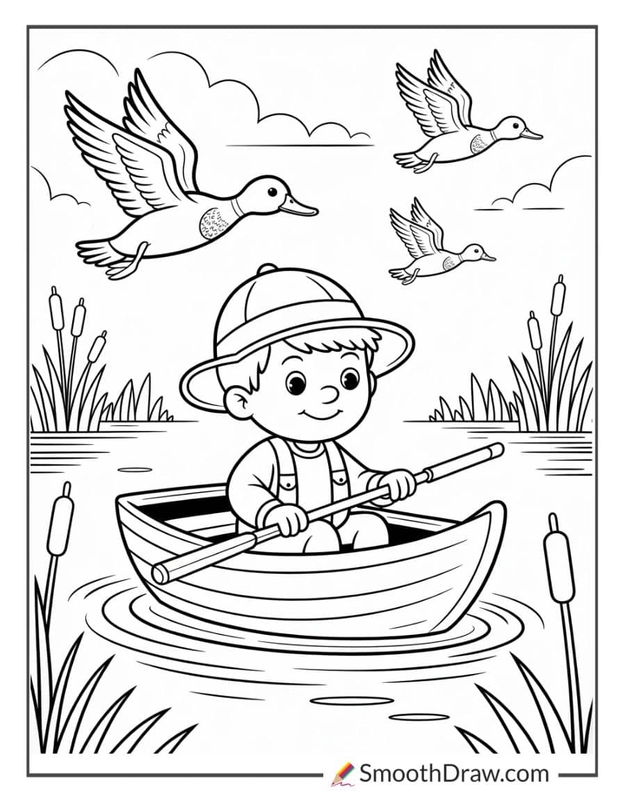 Duck Hunting Coloring Pages