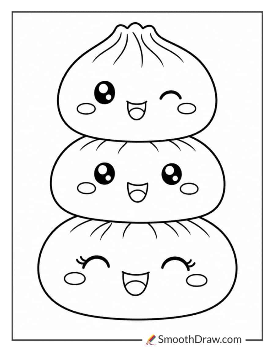 Dumpling Squishies Stacked In A Tower