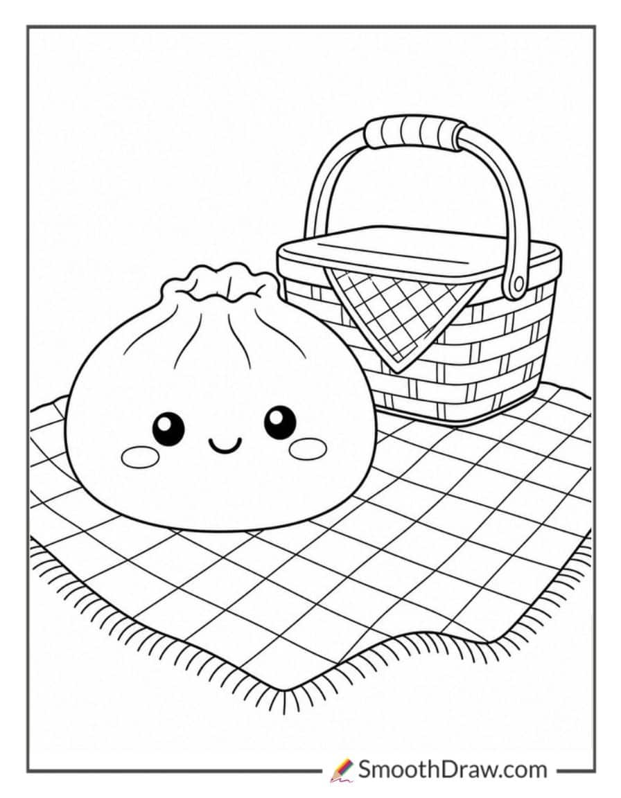 Dumpling Squishy At A Picnic