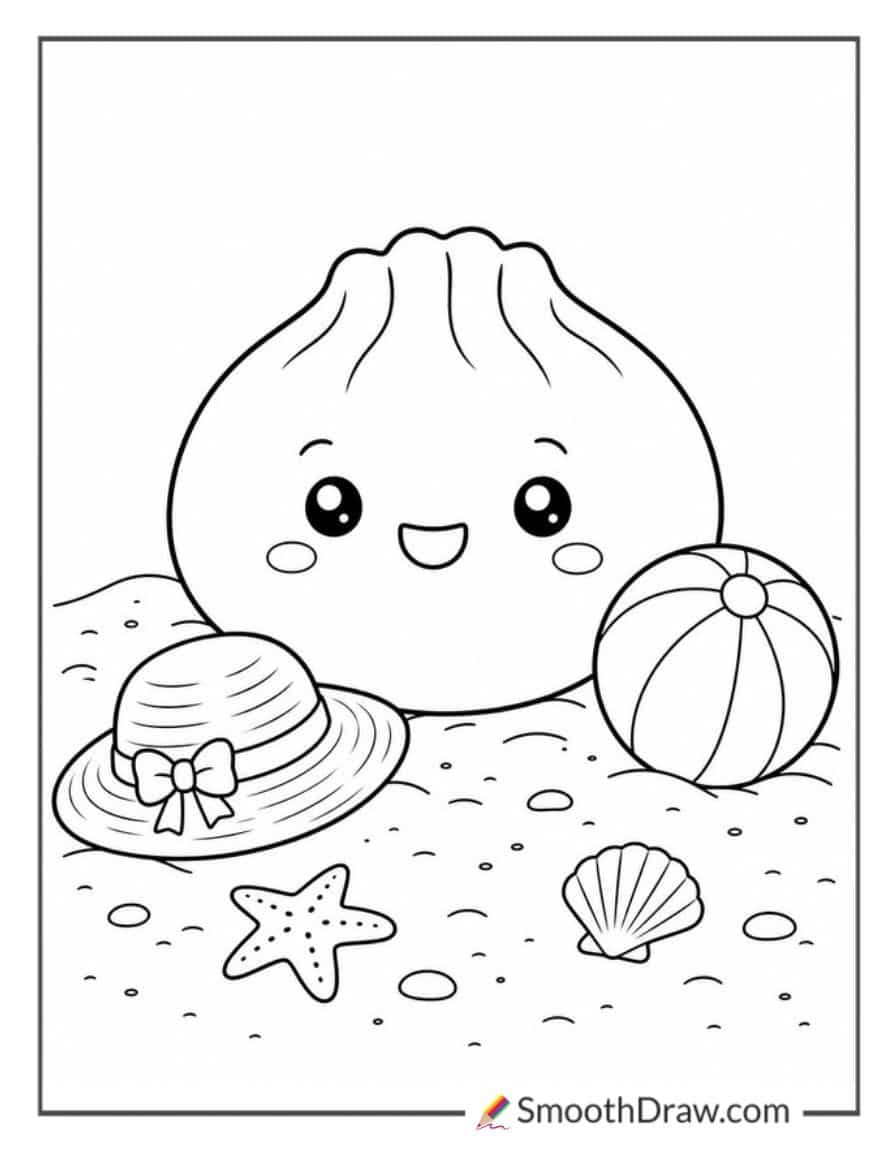 Dumpling Squishy At The Beach