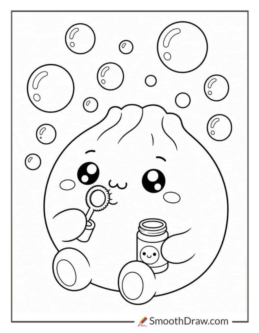 Dumpling Squishy Blowing Bubbles