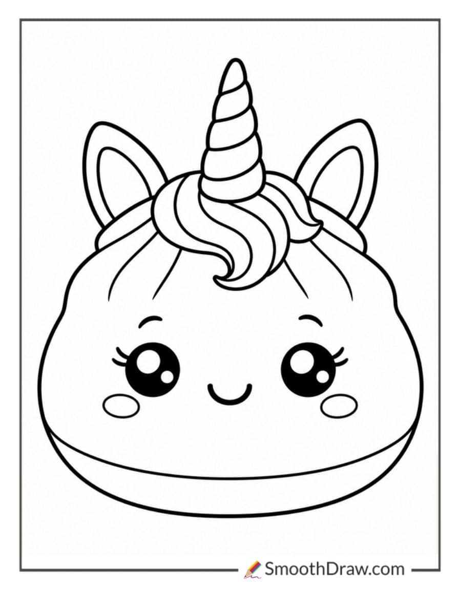 Dumpling Squishy Dressed As A Unicorn