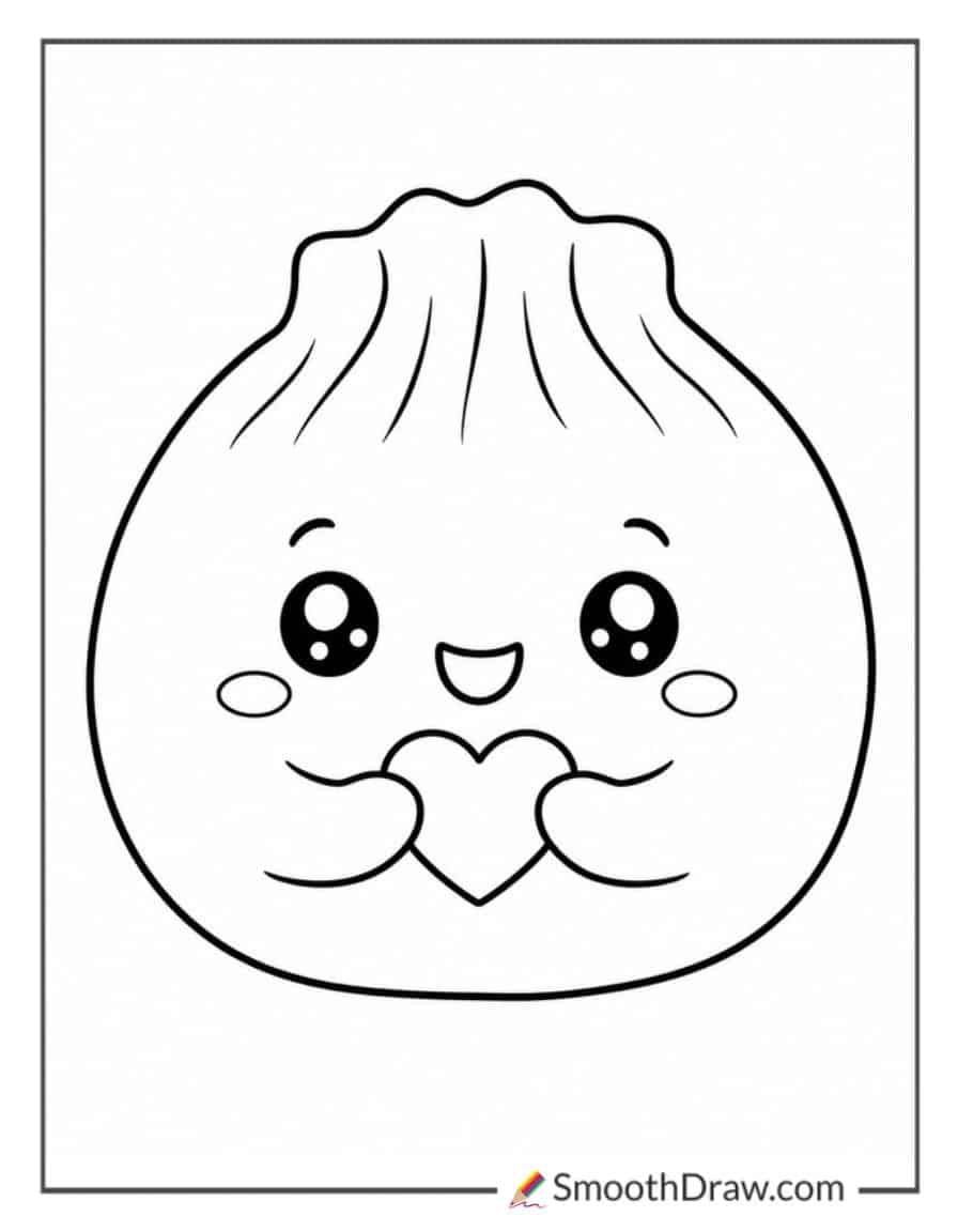 Dumpling Squishy Holding A Tiny Heart