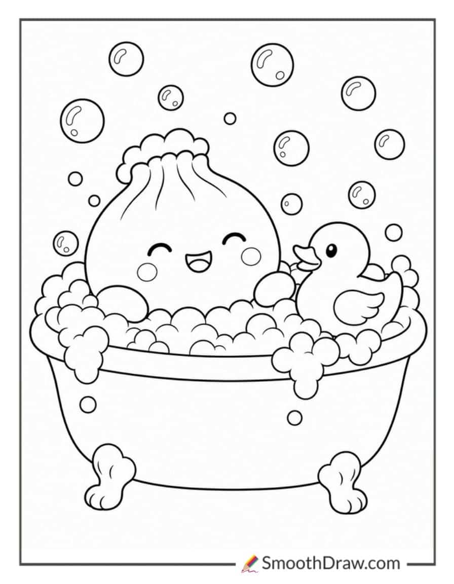 Dumpling Squishy In A Bubble Bath