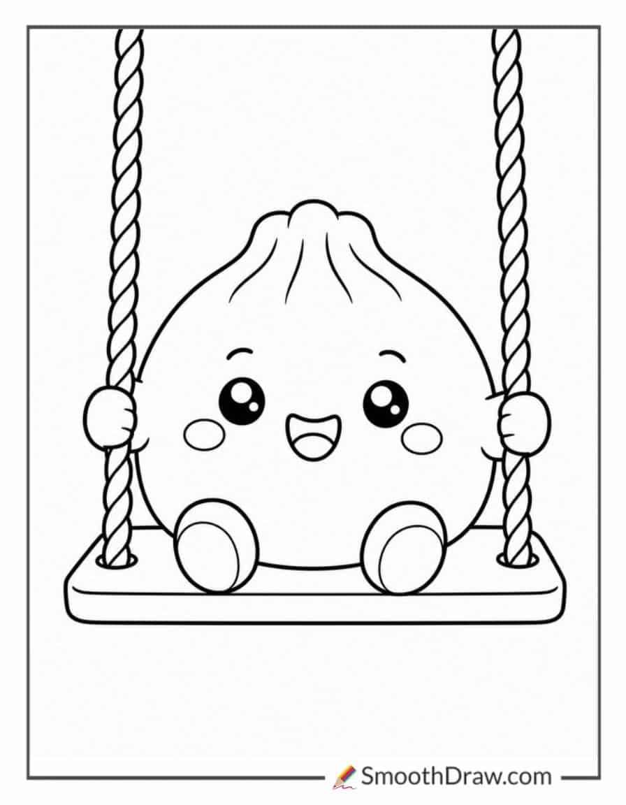 Dumpling Squishy On A Swing