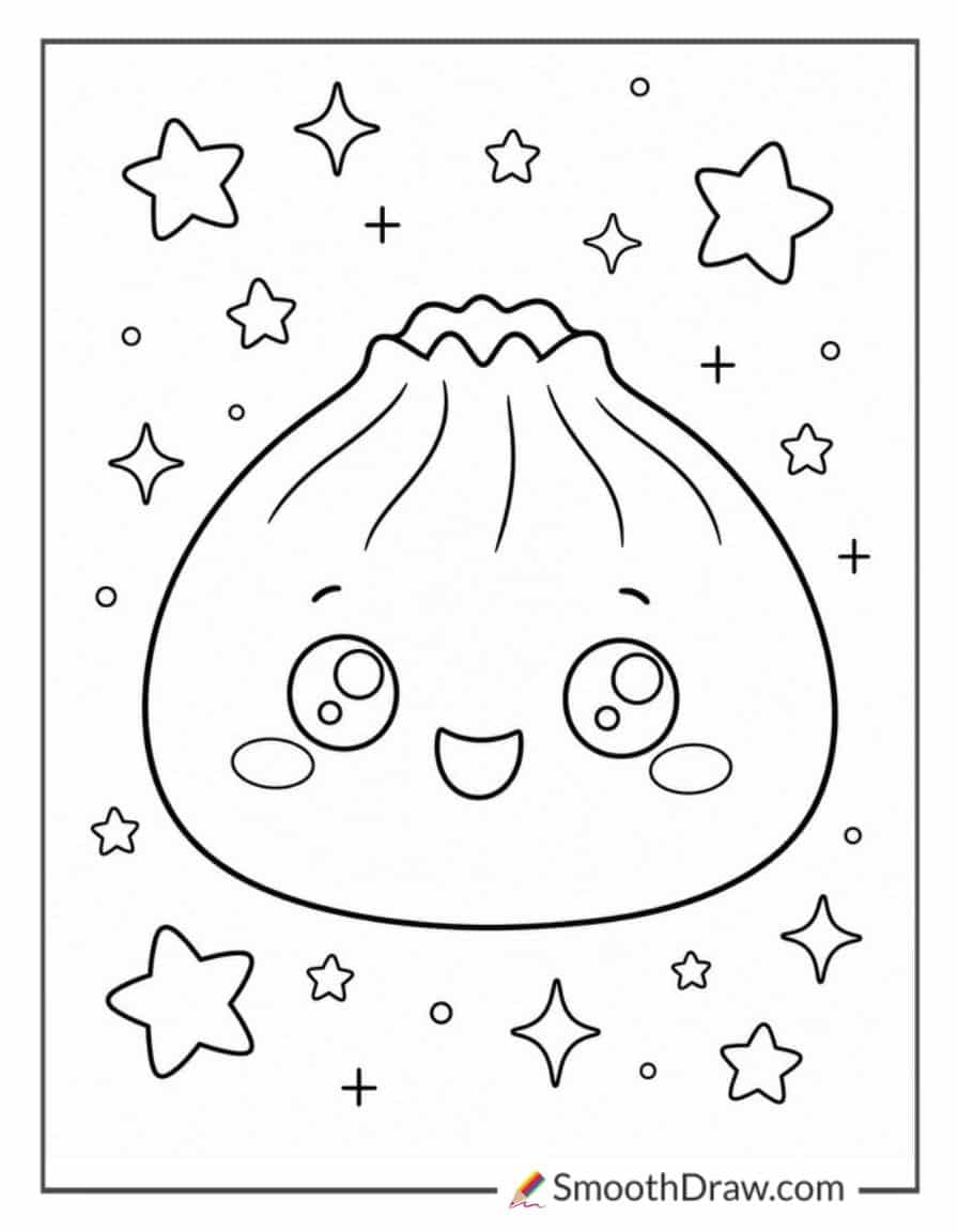 Dumpling Squishy Surrounded By Stars