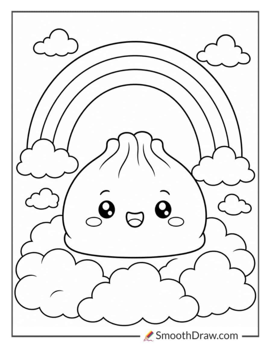 Dumpling Squishy Under A Rainbow