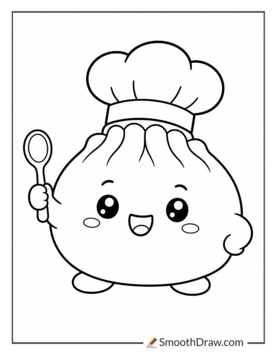 Dumpling Squishy With A Chef Hat