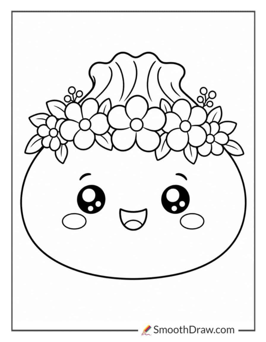 Dumpling Squishy With A Flower Crown