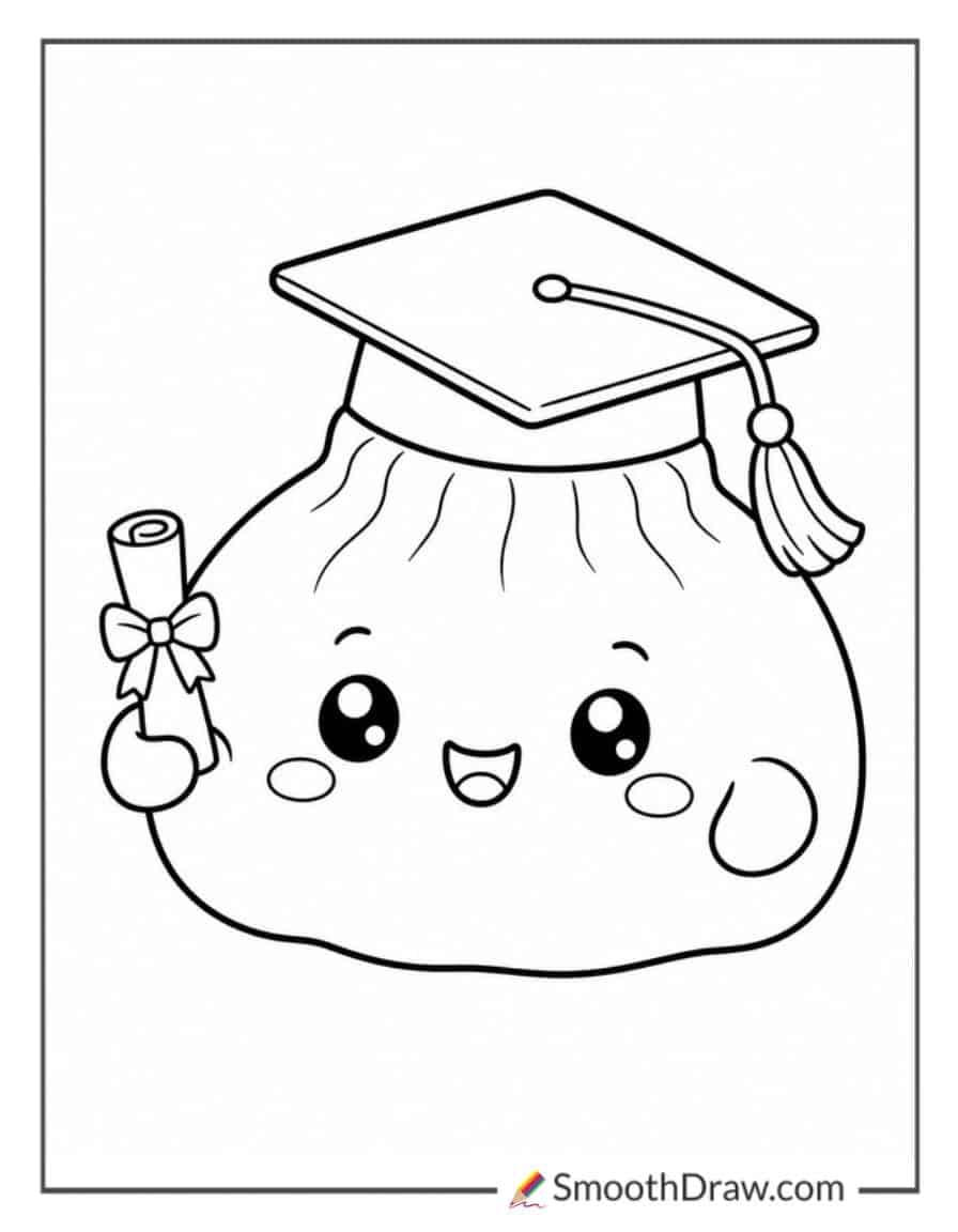 Dumpling Squishy With A Graduation Cap