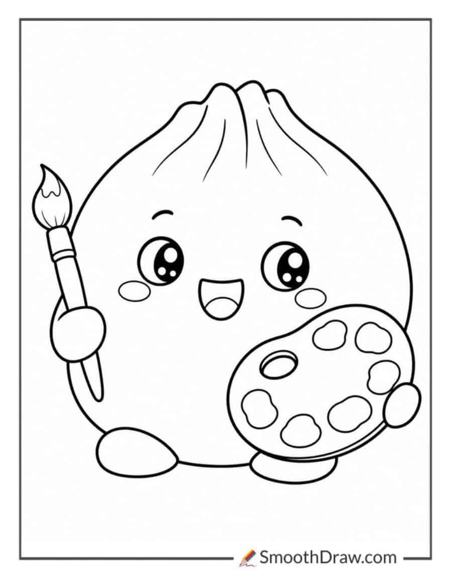 Dumpling Squishy With A Paint Palette