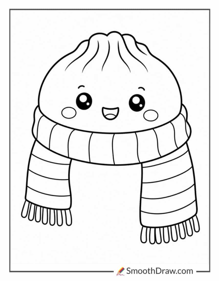 Dumpling Squishy With A Rainbow Scarf
