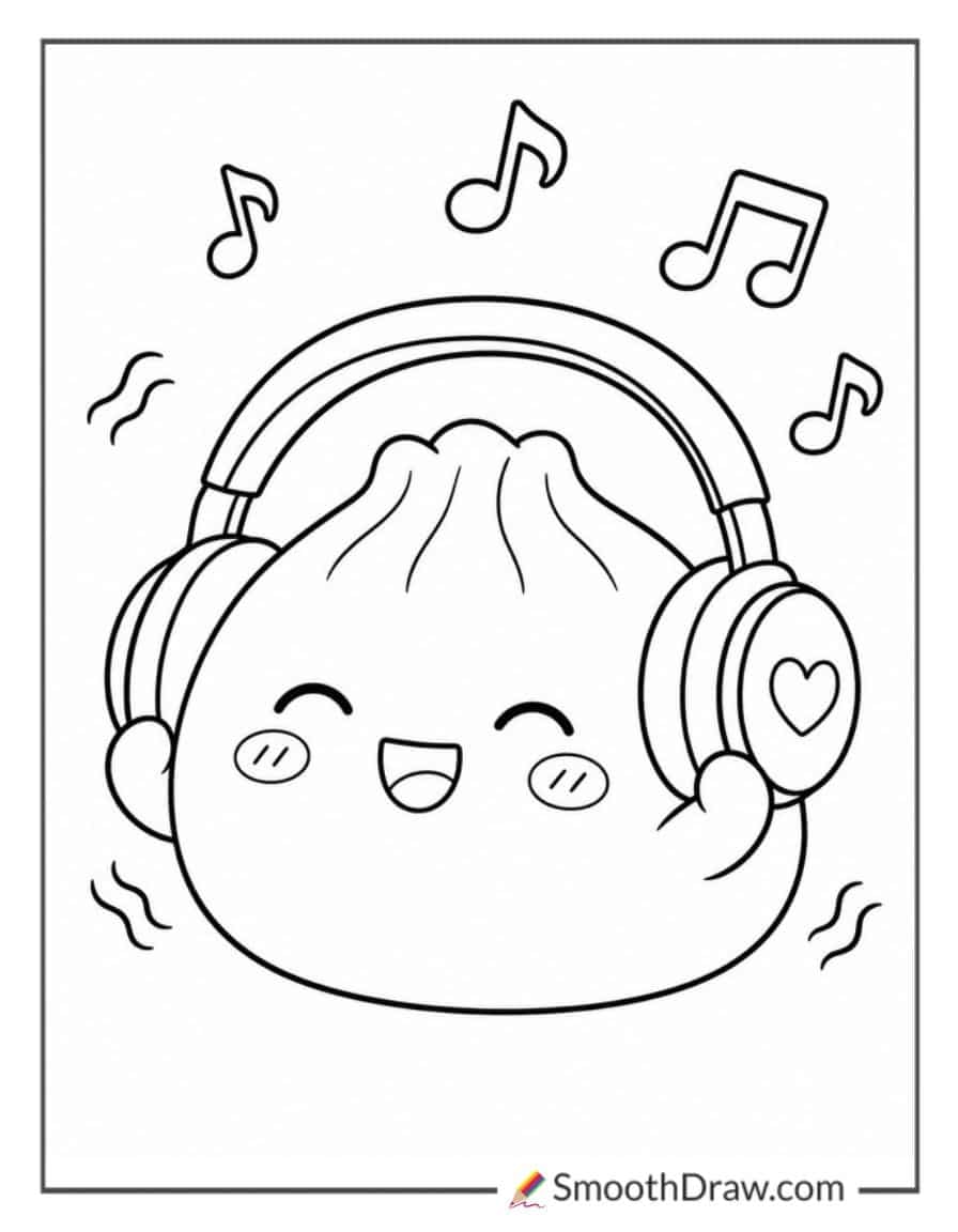 Dumpling Squishy With Headphones