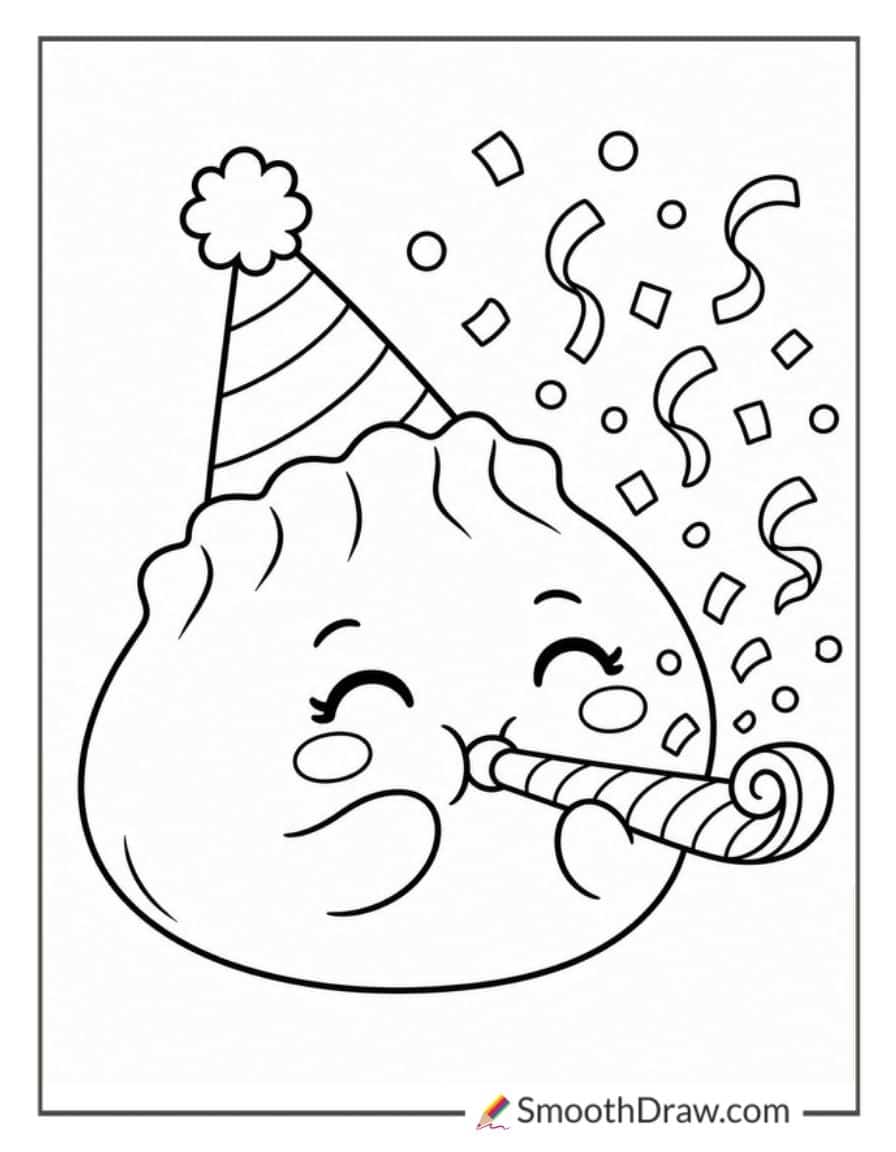 Dumpling Squishy With Party Hat