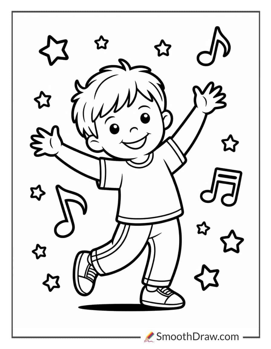 Easy Dance Coloring Pages