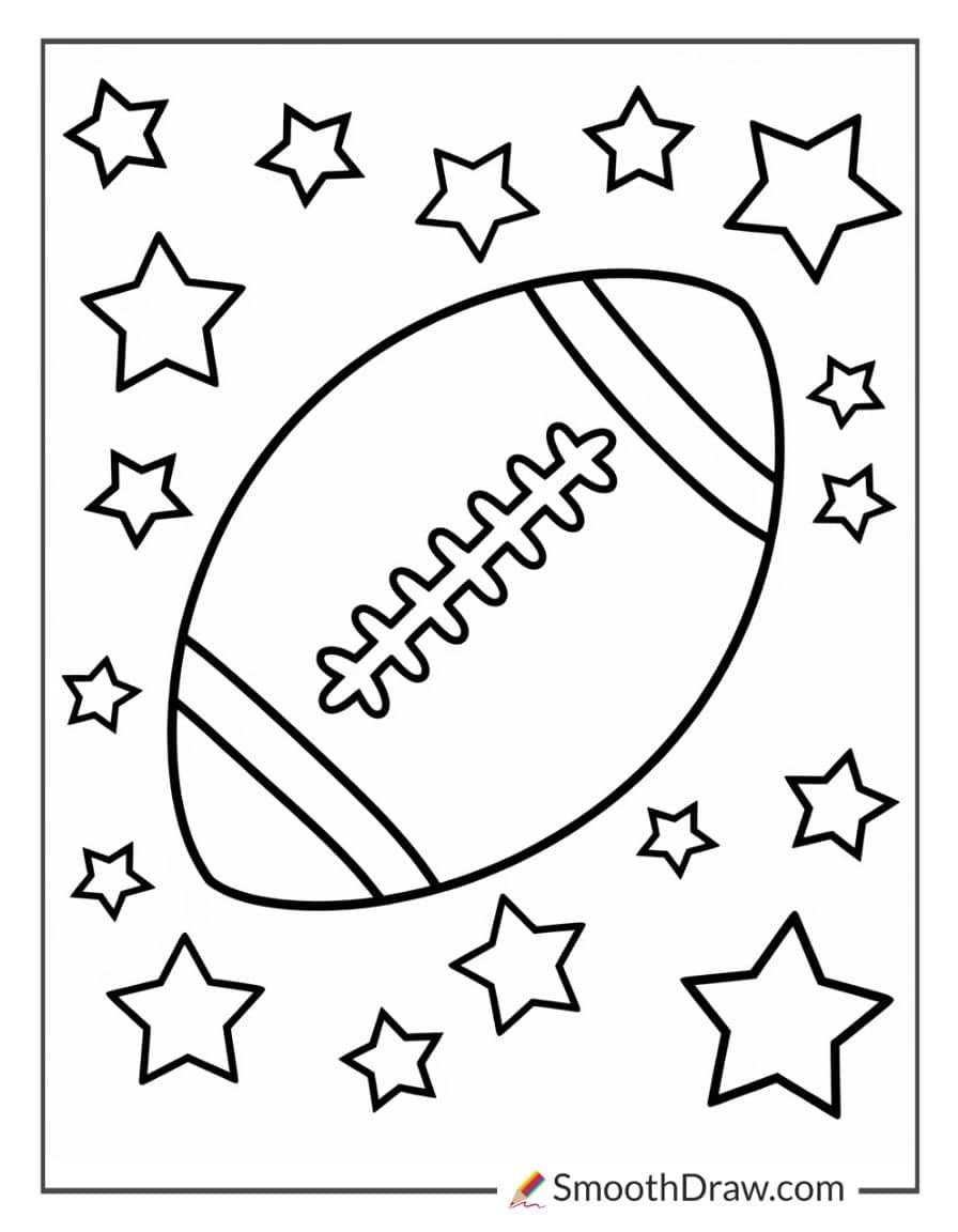 easy football coloring page