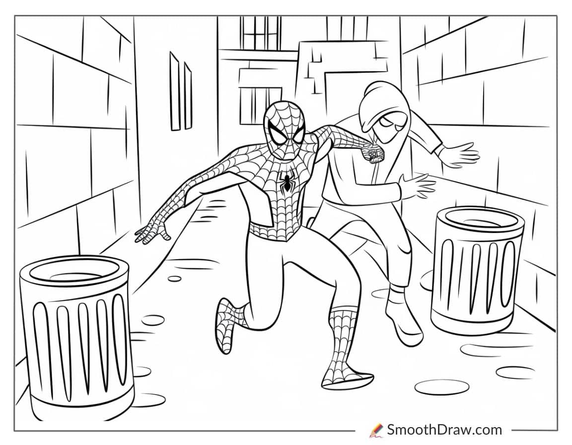 easy spiderman coloring page