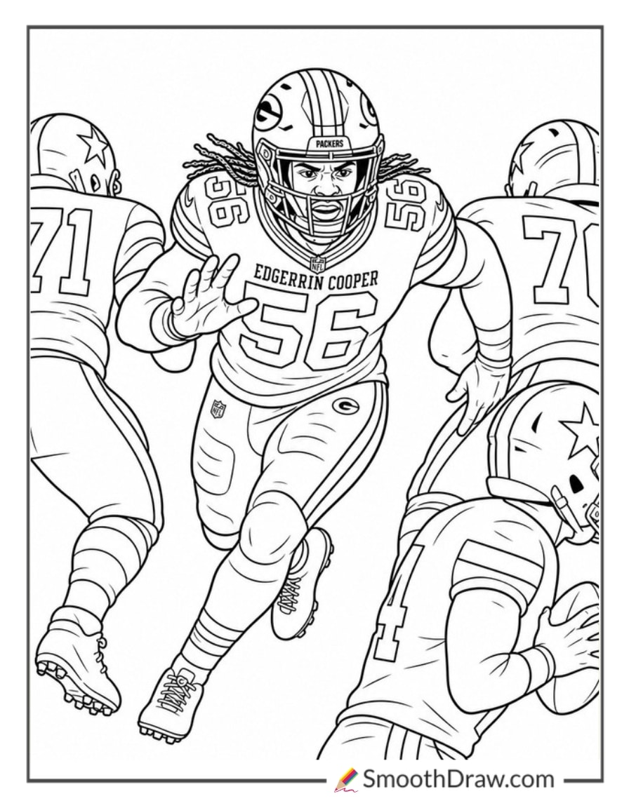 Edgerrin Cooper Blitzing Through Line