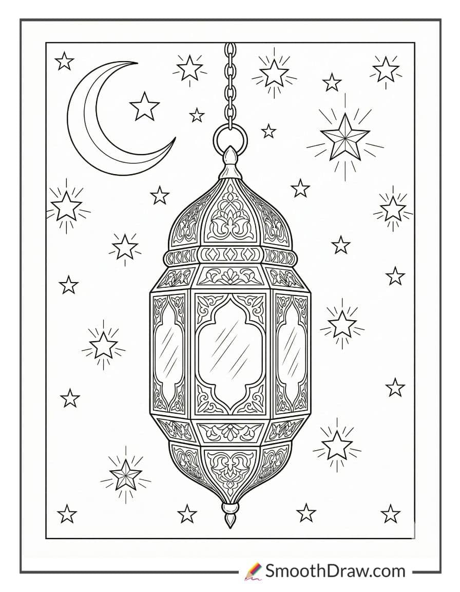 Fanoos Ramadan Lantern Coloring Page