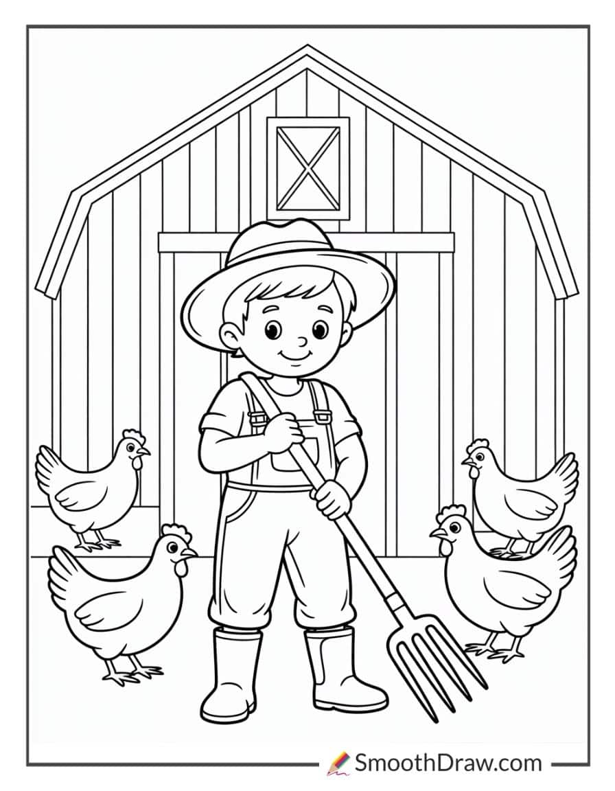 farmer boy coloring pages