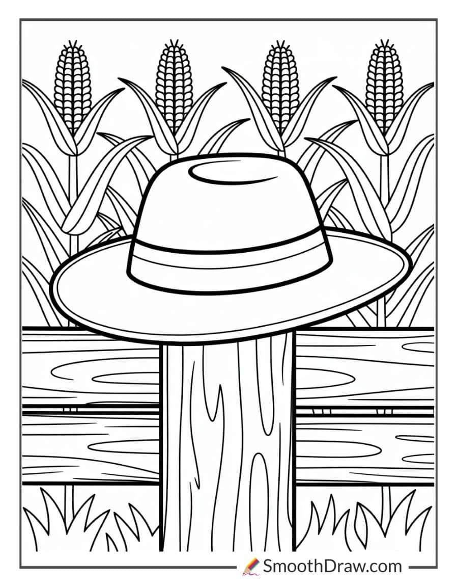 farmer hat coloring page