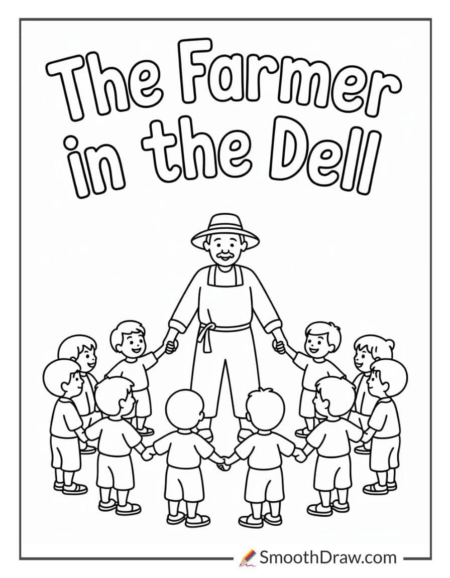 farmer in the dell coloring pages