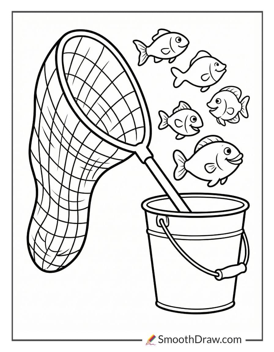 Fishing Net Coloring Page