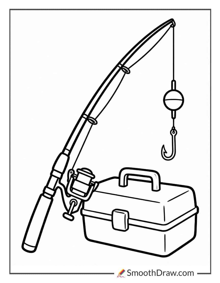 Fishing Pole Coloring Page