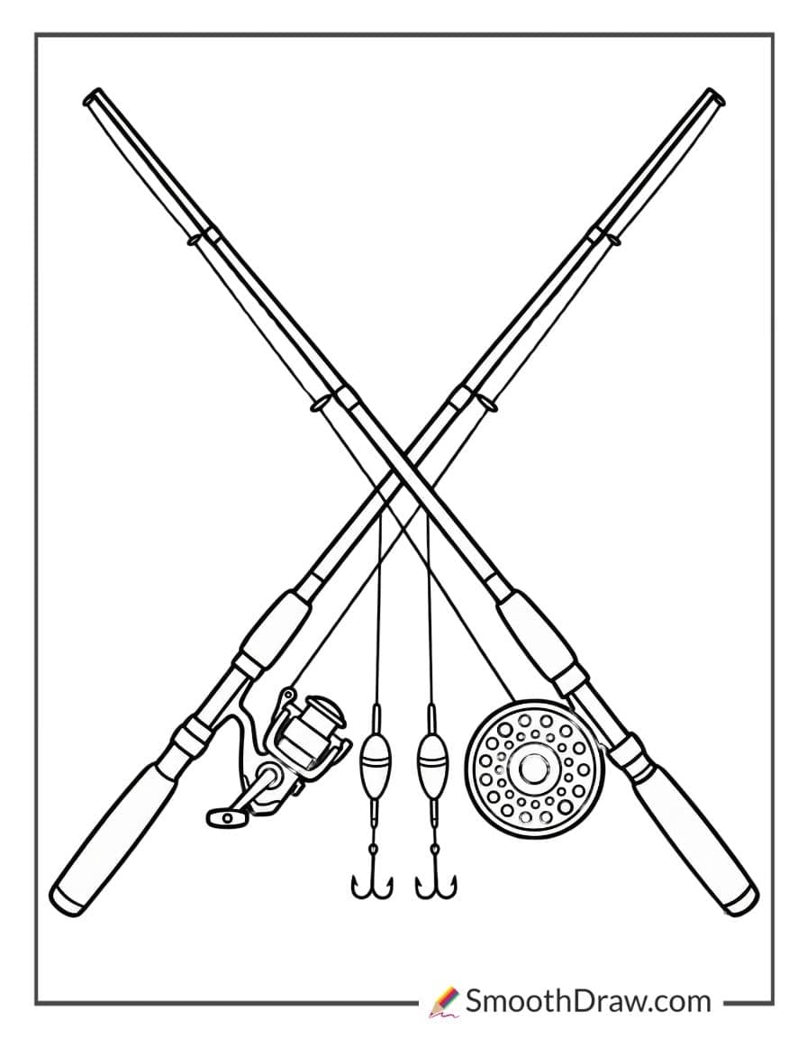 Fishing Rod Coloring Pages