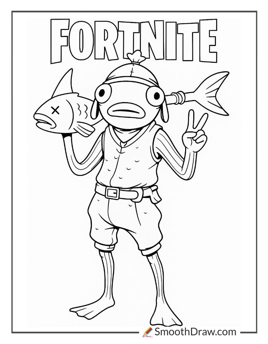 fishstick fortnite coloring page