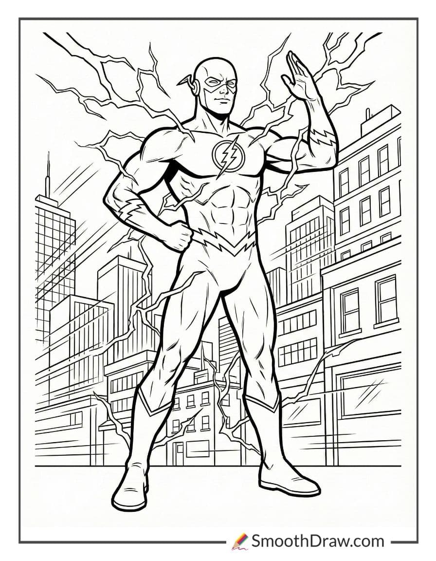 flash superhero coloring page