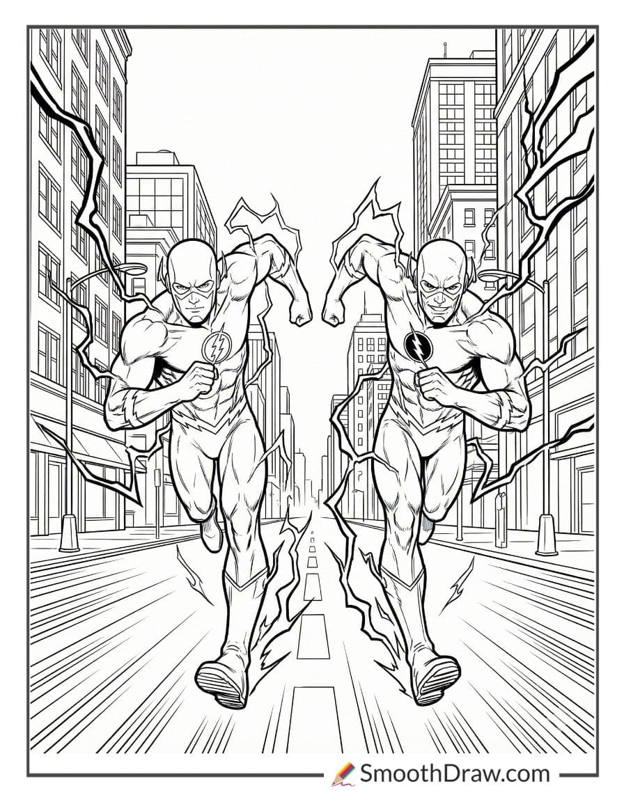flash vs reverse flash coloring pages