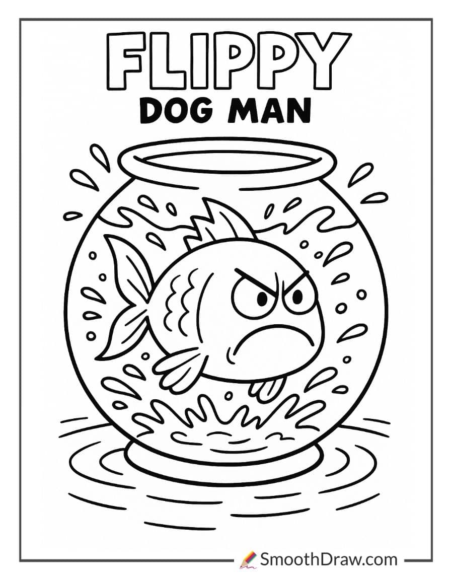 flippy dog man coloring page
