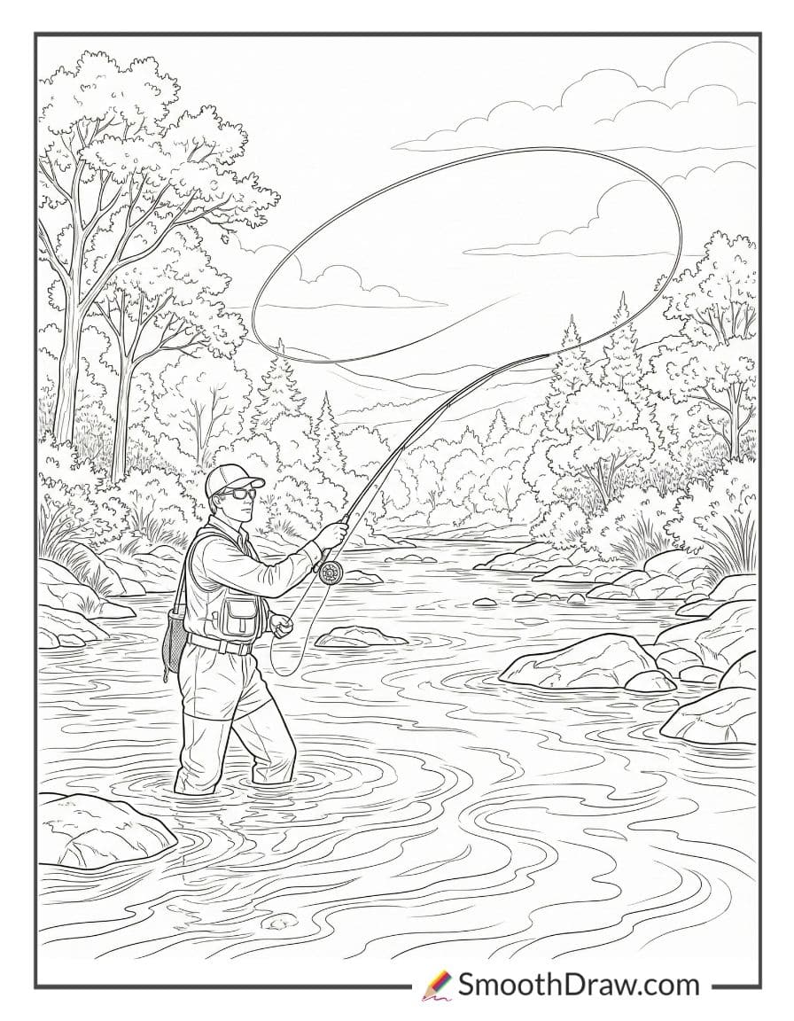 Fly Fishing Coloring Pages