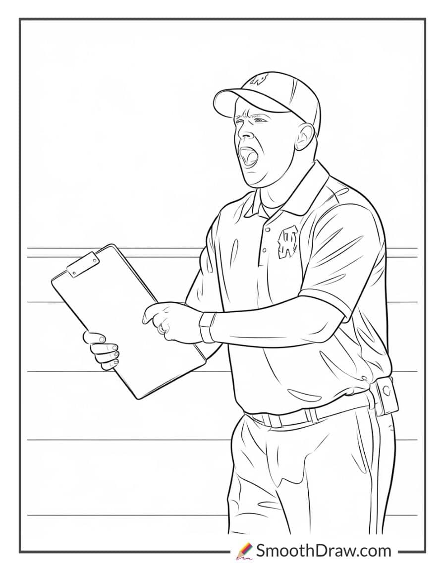 football coach for coloring