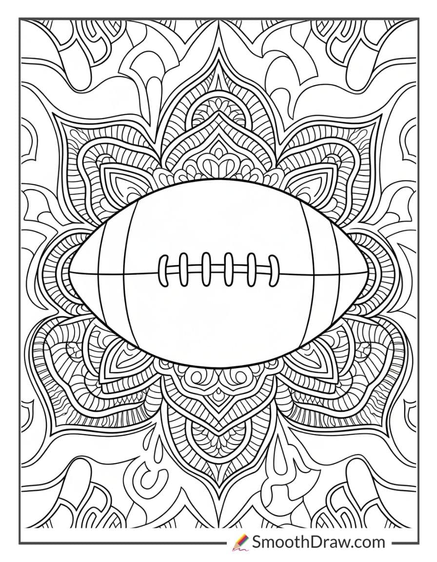 Football Mandala Coloring Sheet