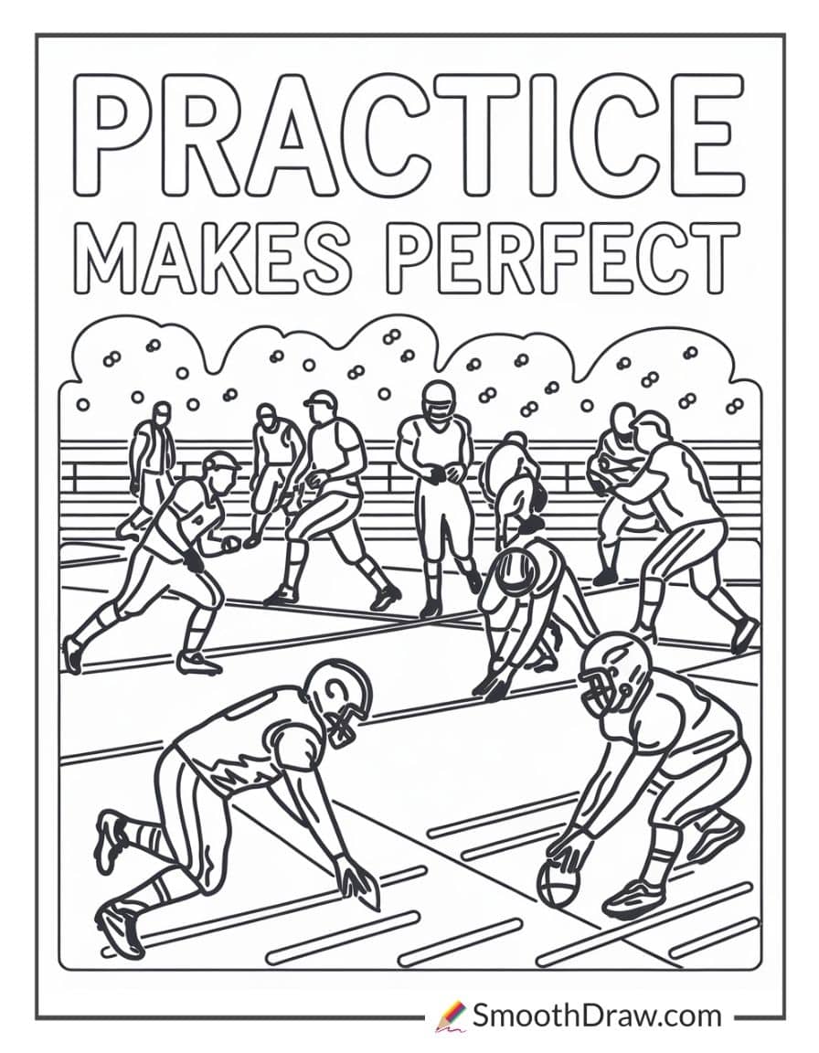 football practice coloring sheet