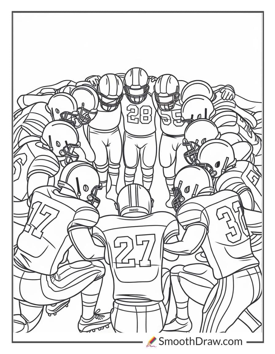 football team huddle