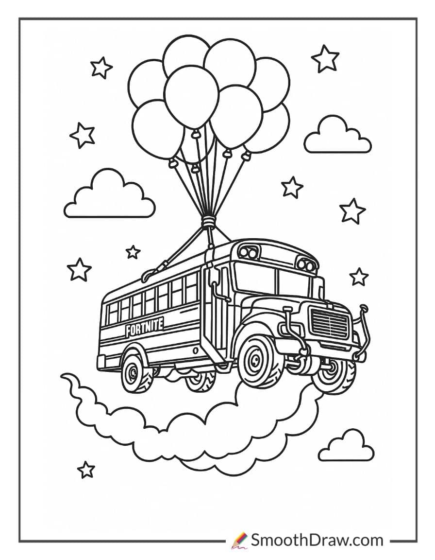 fortnite battle bus coloring page