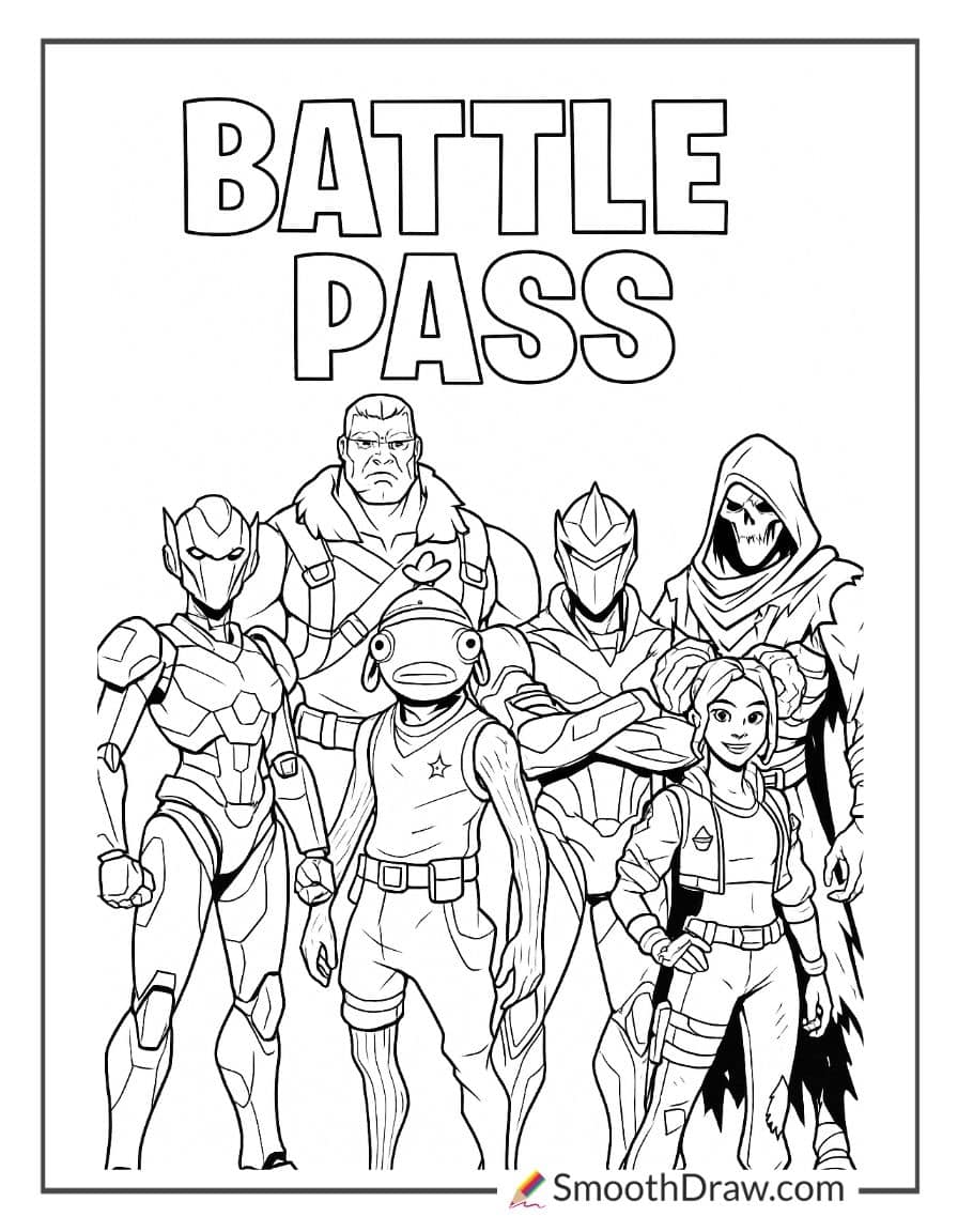 fortnite battle pass coloring pages