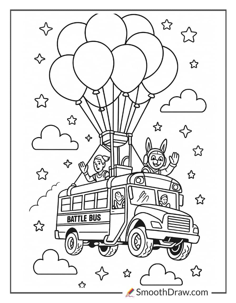 fortnite bus coloring pages