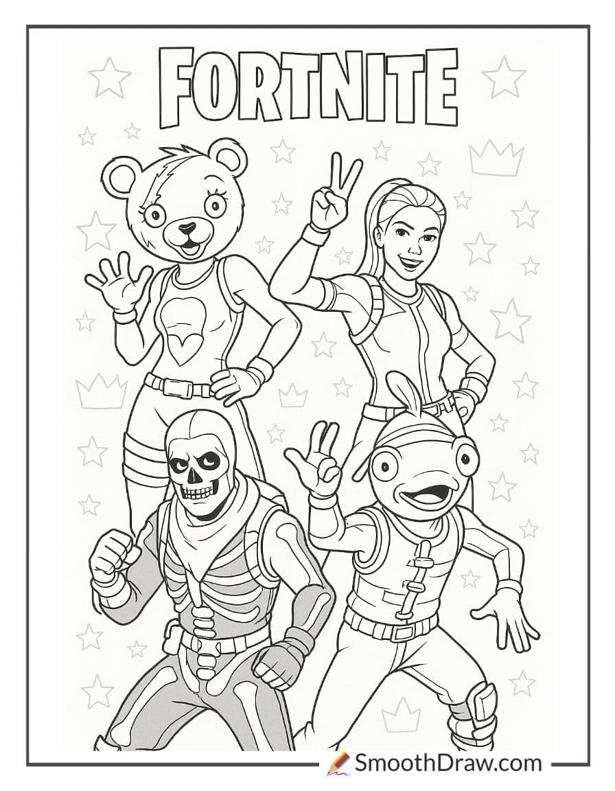 fortnite characters coloring pages