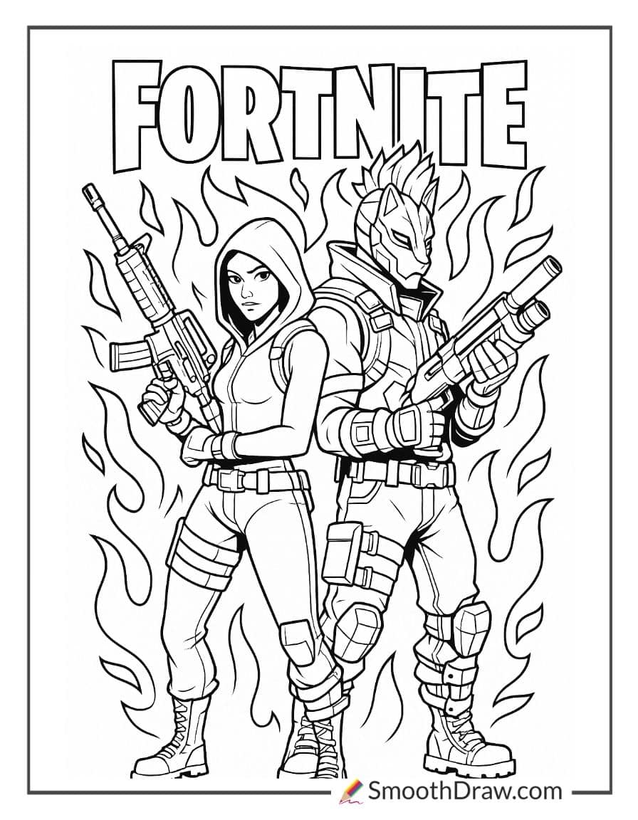 fortnite coloring pages easy