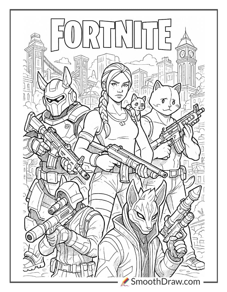 fortnite coloring pages hard