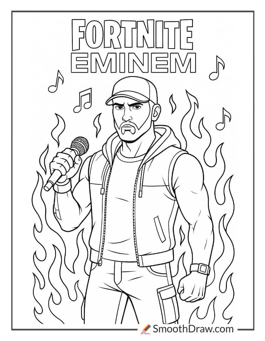 fortnite eminem coloring pages