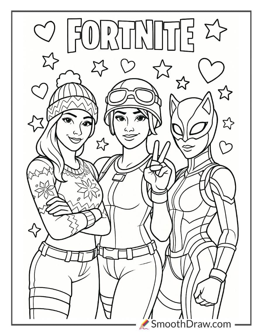 fortnite girl coloring pages