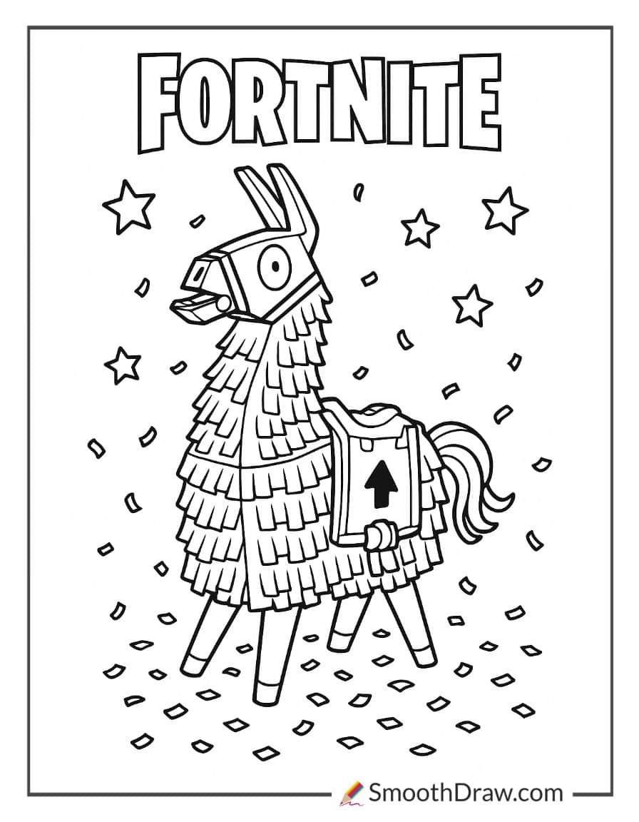 fortnite llama coloring page (2)
