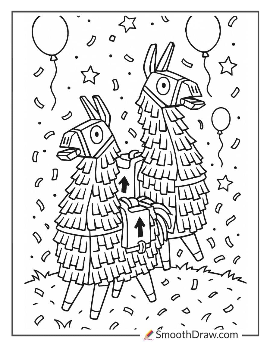 fortnite llama coloring page