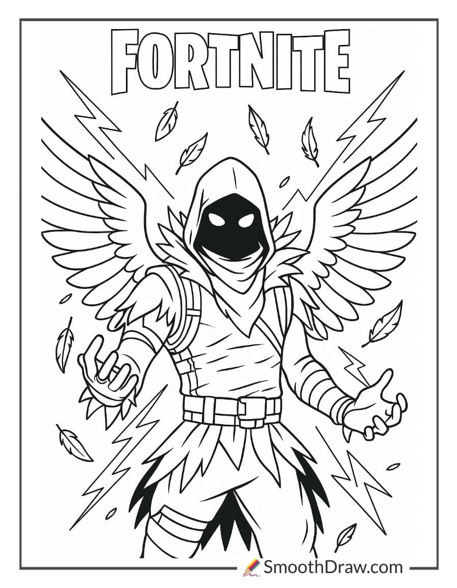 fortnite raven coloring pages